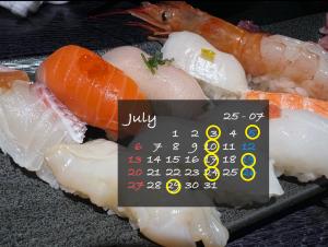 7月の出勤予定日